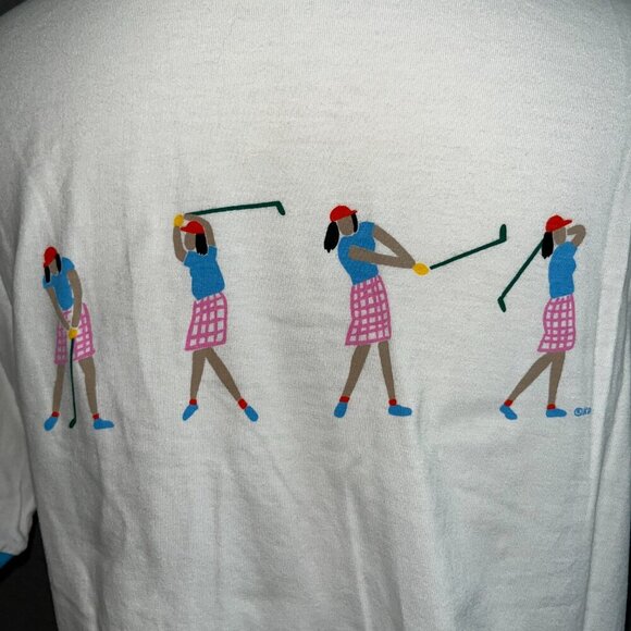 KEN DONE SPORT MADE IN AUSTRALIA VINTAGE 80's ARTSY WOMEN'S GOLF POLO SHIRT TOP - Picture 4 of 8